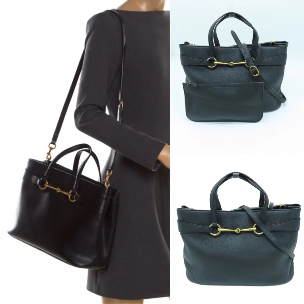 💎✨ LIKE NEW✨💎 3way business Gucci elegant tote crossbody LEATHER grainy - Picture 1 of 13